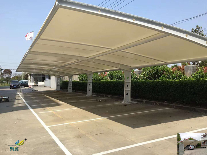山東景觀張拉膜設計停車棚雨棚膜結(jié)構價格工程廠家