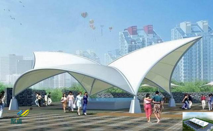 山東膜結(jié)構景觀張拉膜看臺雨棚停車棚廠家價格設計