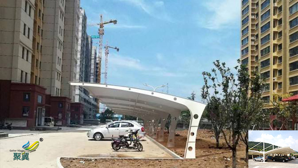鄭州膜結(jié)構(gòu)戶外汽車停車車棚施工圖生產(chǎn)廠家多少錢