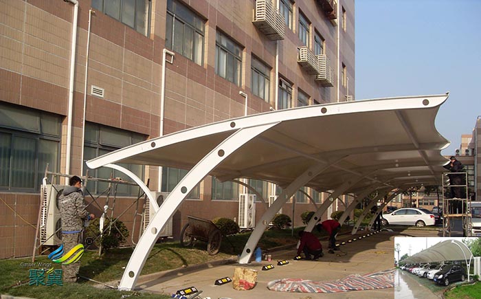 寧波汽車停車棚景觀棚張拉膜結(jié)構(gòu)公司設計設施工程